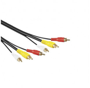 Composiet Video Kabel, Zwart, 5m / Laatste voorraad