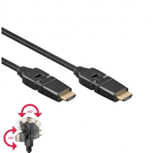 HDMI 1.4 Kabel, Flexibel, Zwart, 1m