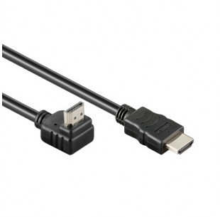 HDMI 1.4 Kabel, Haaks, Zwart, 1.5m