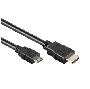 Mini HDMI 1.4 Kabel, Zwart, 3m