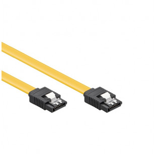 SATA Kabel, 7-pin + Clip, Geel, 1.0m / Laatste voorraad