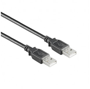 USB 2.0 Kabel, A - A, Zwart, 2m