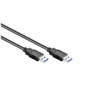 USB 3.0 Kabel, A - A, Zwart, 0.5m