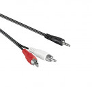 Audio Kabel, 3.5mm Jack - 2x Tulp, Zwart, 2m / Laatste voorraad