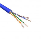 Cat5e U/UTP Kabel, Soepel, AWG24, PVC, Blauw, 500m