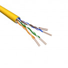 Cat5e U/UTP Kabel, Soepel, AWG24, PVC, Geel, 500m
