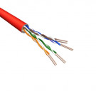 Cat5e U/UTP Kabel, Soepel, AWG24, PVC, Rood, 500m