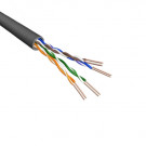 Cat5e U/UTP Kabel, Soepel, AWG24, PVC, Zwart, 500m
