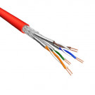 Cat.6 S/FTP Kabel, Soepel, AWG26, LSZH, Rood, 500m