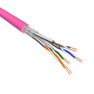 Cat.6 S/FTP Kabel, Soepel, AWG26, LSZH, Roze, 500m