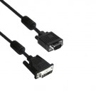 DVI - VGA Kabel, High Quality, Zwart, 10m