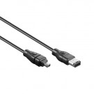 FireWire Kabel, 6-pin - 4-pin, Zwart, 2m / Laatste voorraad