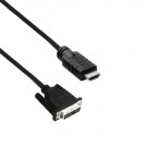 HDMI - DVI Kabel, Singlelink (18+1), SLAC, Zwart, 10m