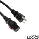 Netsnoer, Amerika - C13 Lock (Easy Lock™), 3x AWG18, Zwart, 1.8m