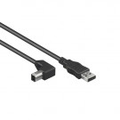 USB 2.0 Kabel, A - B Haaks, Zwart, 2m