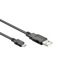 USB 2.0 Kabel, A - microB, Zwart, 0.5m