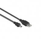 USB 2.0 Kabel, A - miniB5, Zwart, 0.5m