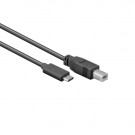 USB 2.0 Kabel, C - B male, Zwart, 1m