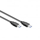 USB 3.0 Kabel, A - A, Zwart, 0.5m