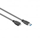 USB 3.0 Kabel, A - microA, Zwart, 0.5m