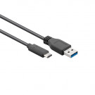 USB 3.0 Kabel, C - A male, Zwart, 1m